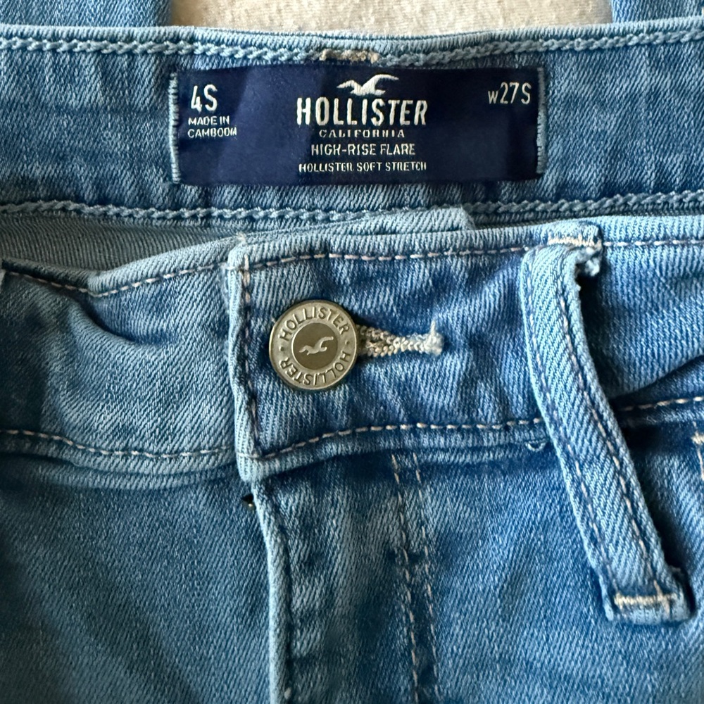 Hollister Light Blue High-Rise Flare Jeans